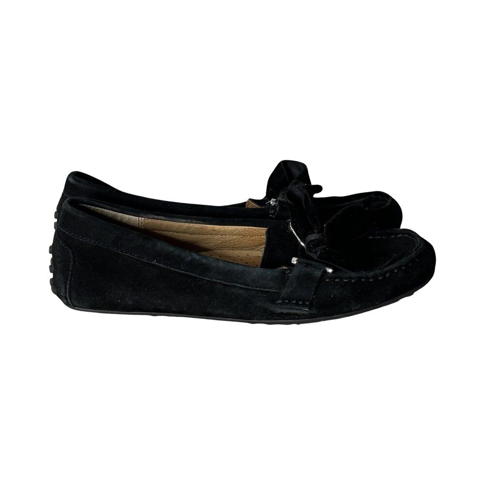 Lauren Ralph Lauren Shoes Womens 6B Black Bayleigh Bow Driving Moccasin Flats